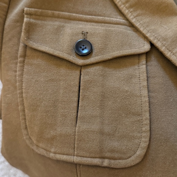 Black Brown 1826 Military or Safari Style Brushed Cotton Blazer Jacket Large - Picture 6 of 9